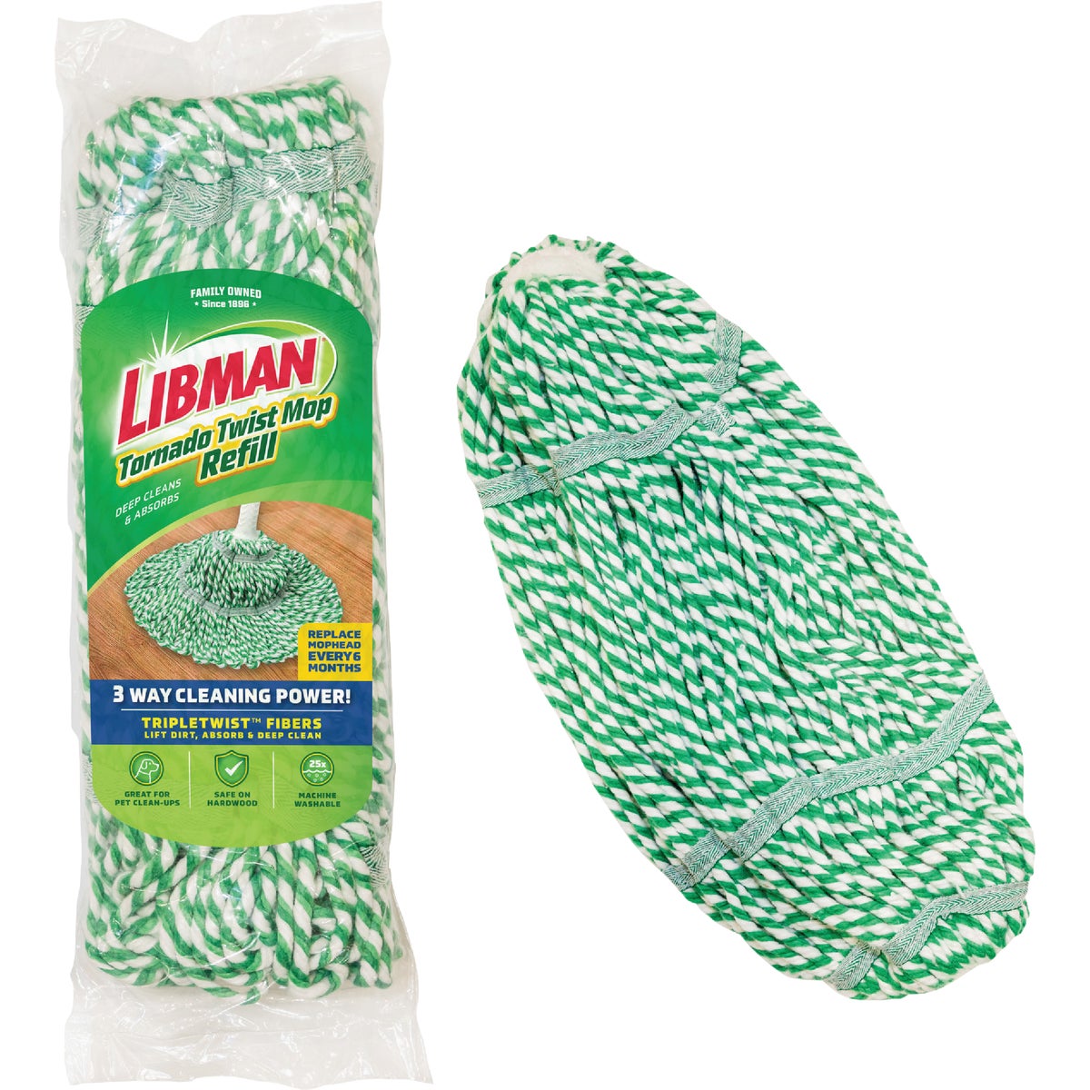 Libman Tornado 6.6 In. Cotton Mop Refill Image 1