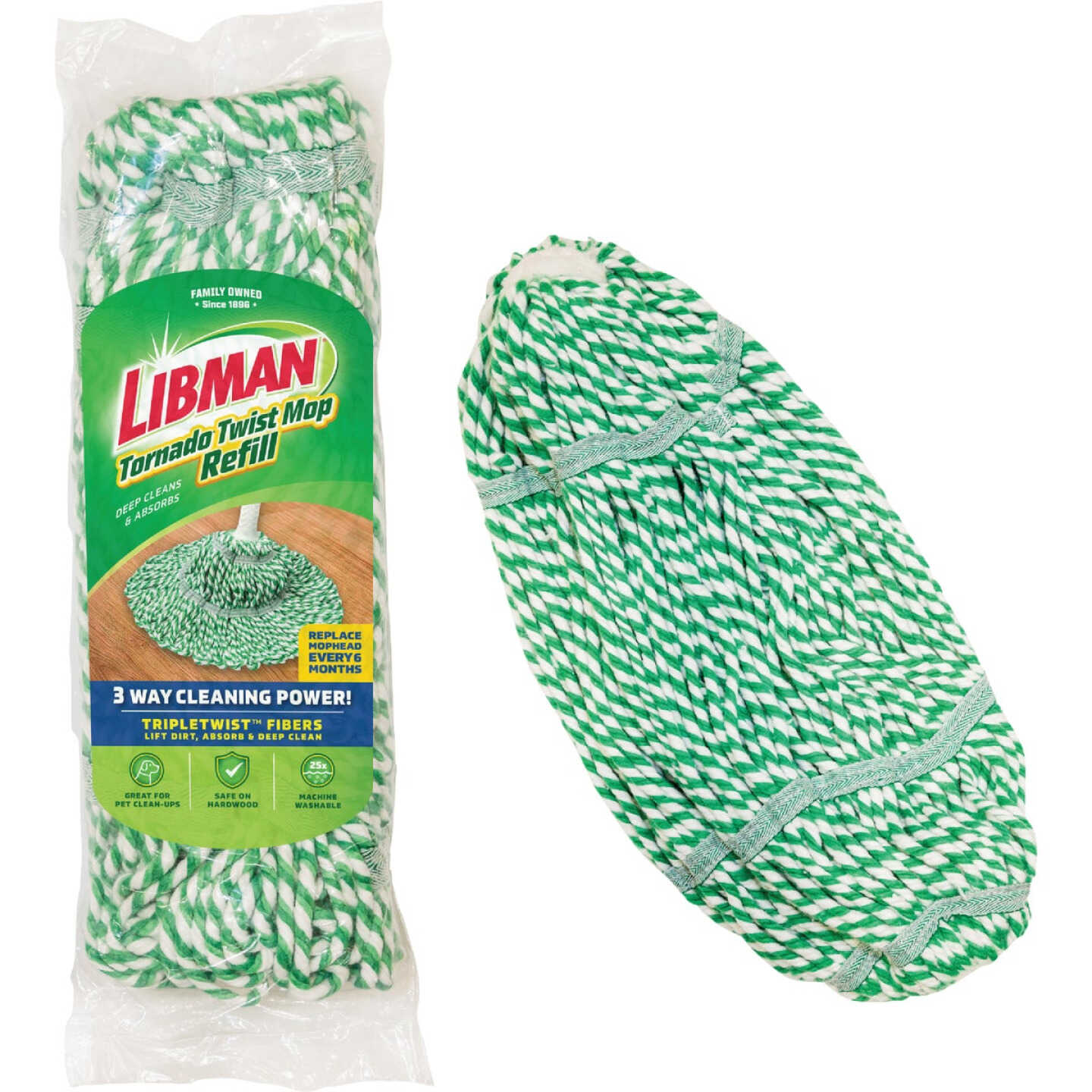 Libman Tornado 6.6 In. Cotton Mop Refill Image 1