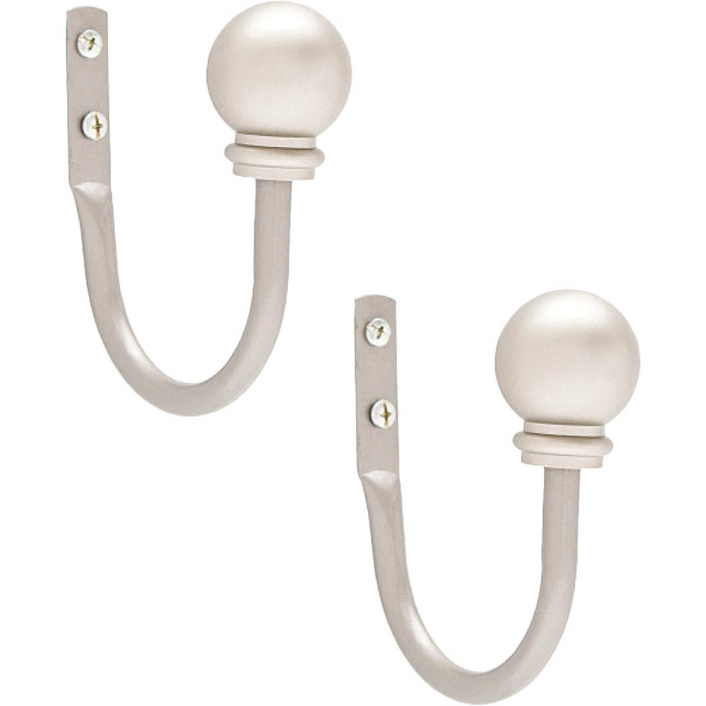 Kenney 4 In. Ball Drapery Holdback, Antique Pewter (2-Pack) Image 1
