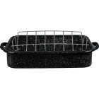 GraniteWare Open Rectangular Roaster with V-Rack Image 1