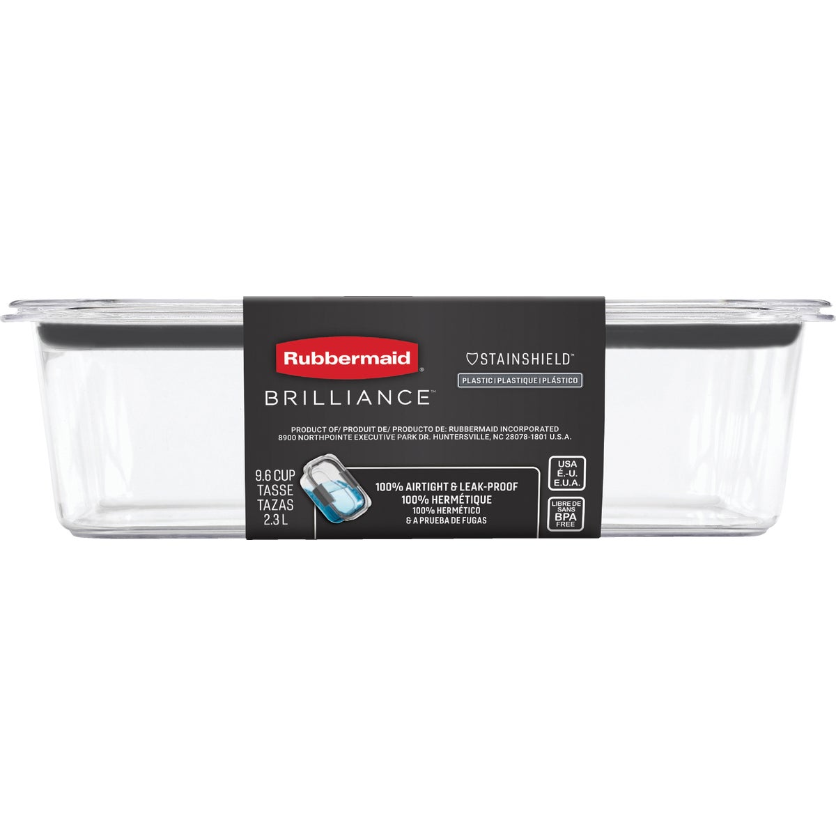 Rubbermaid Brilliance 9.6 C. Clear Rectangle Food Storage Container Image 1