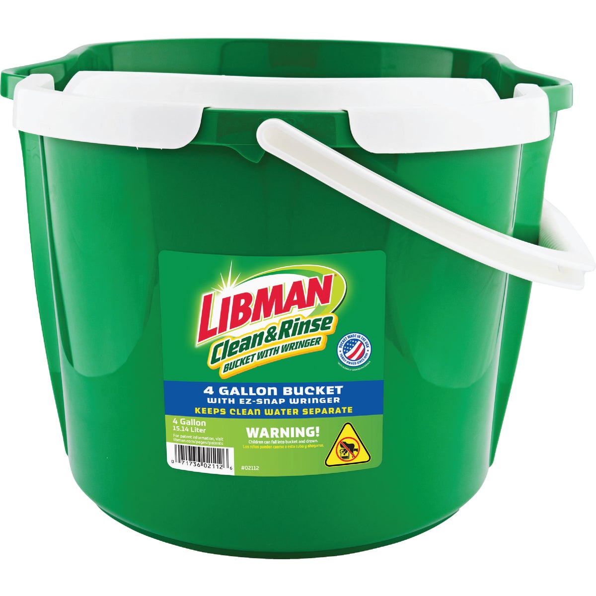 Libman 4 Gal. Green Clean & Rinse Bucket with Wringer