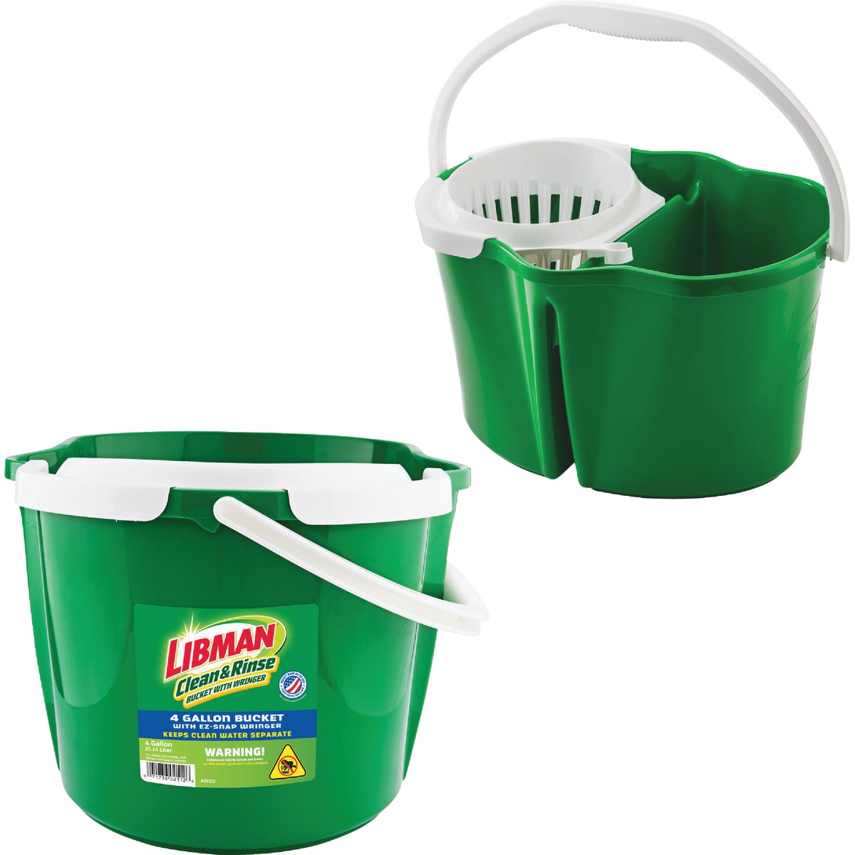Libman 4 Gal. Green Clean & Rinse Bucket with Wringer Image 2