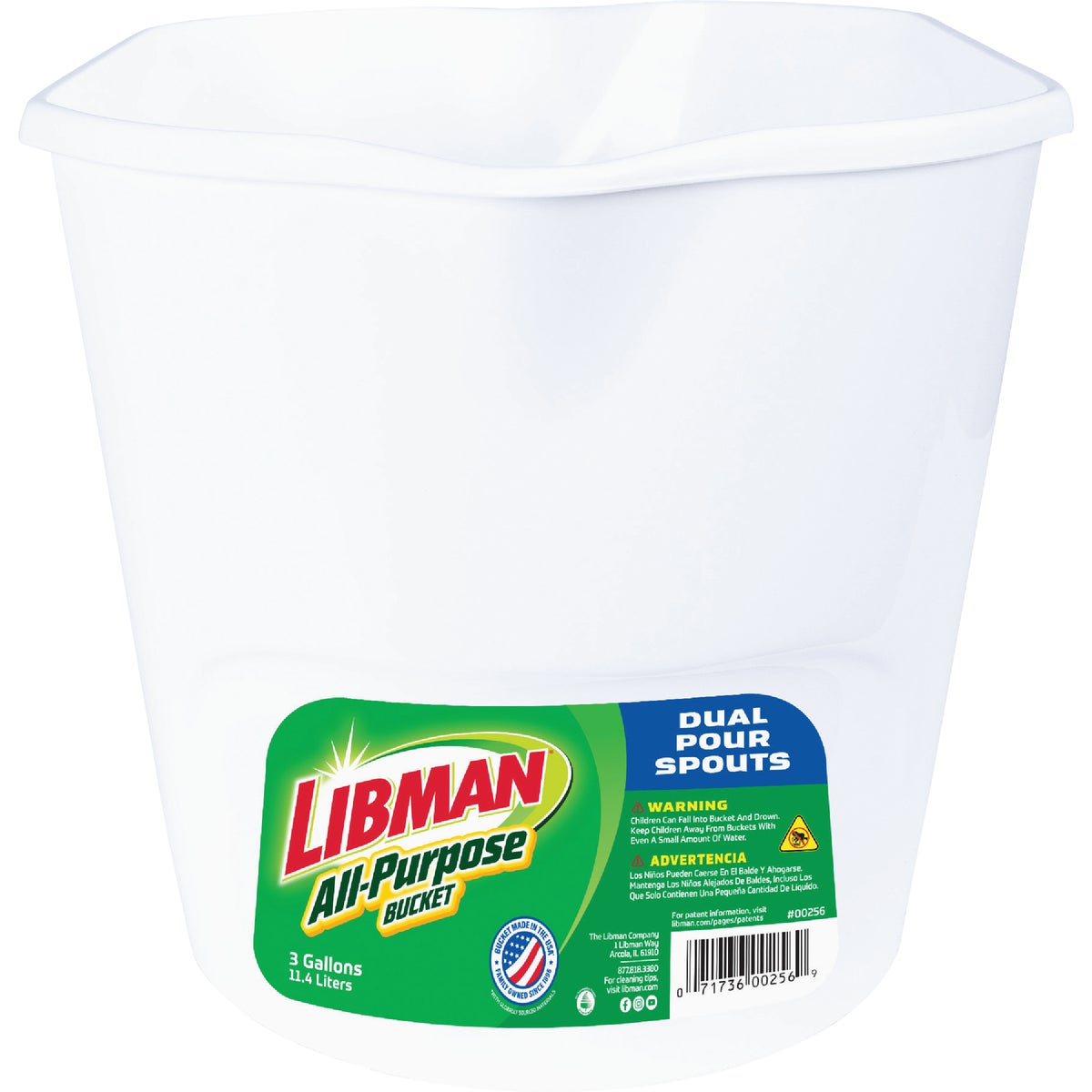 Libman 3 Gal. White All-Purpose Dual Spout Bucket