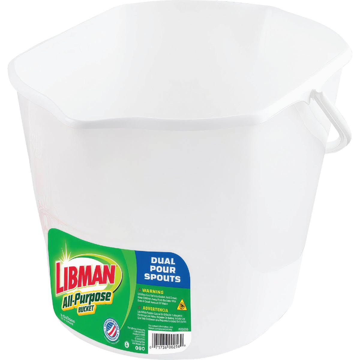 Libman 3 Gal. White All-Purpose Dual Spout Bucket Image 2