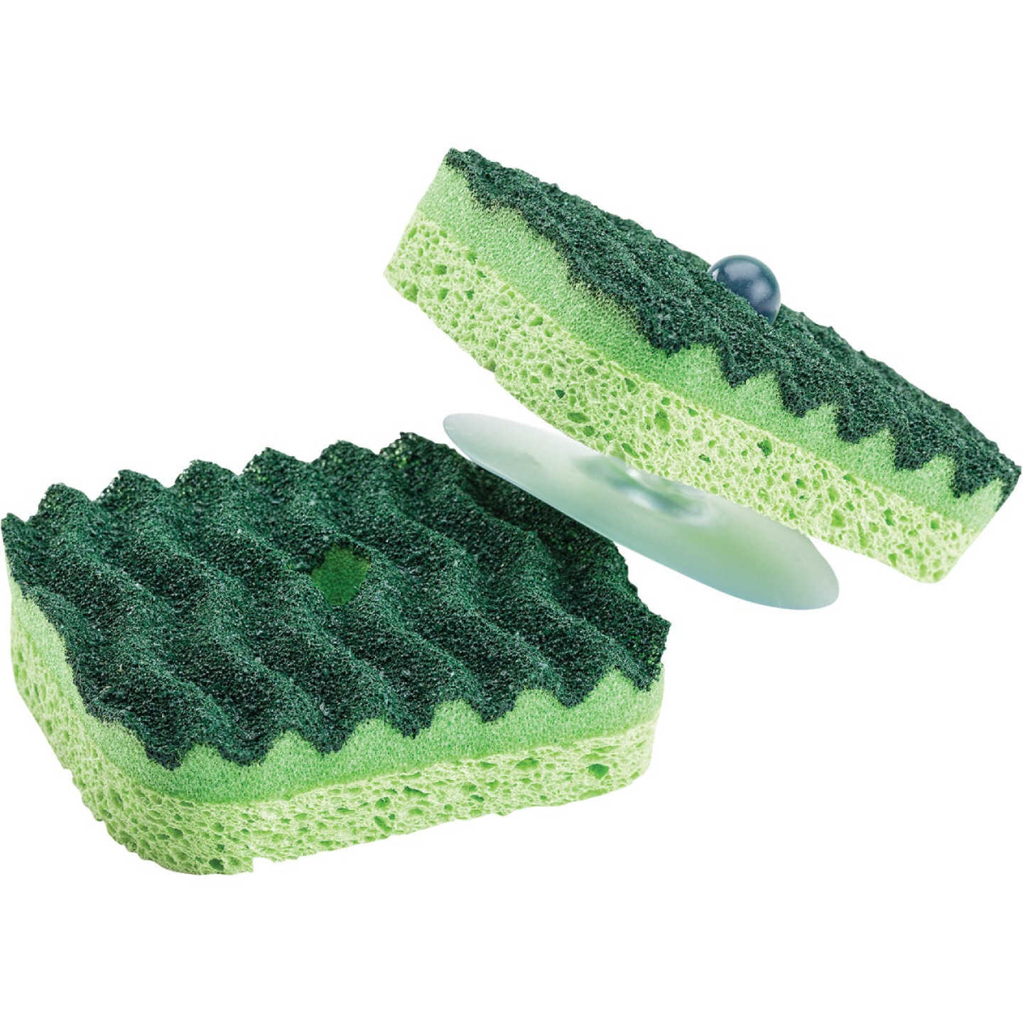Libman 3.5 In. x 3.5 In. Green Scrub Sponge (2-Count) Image 1