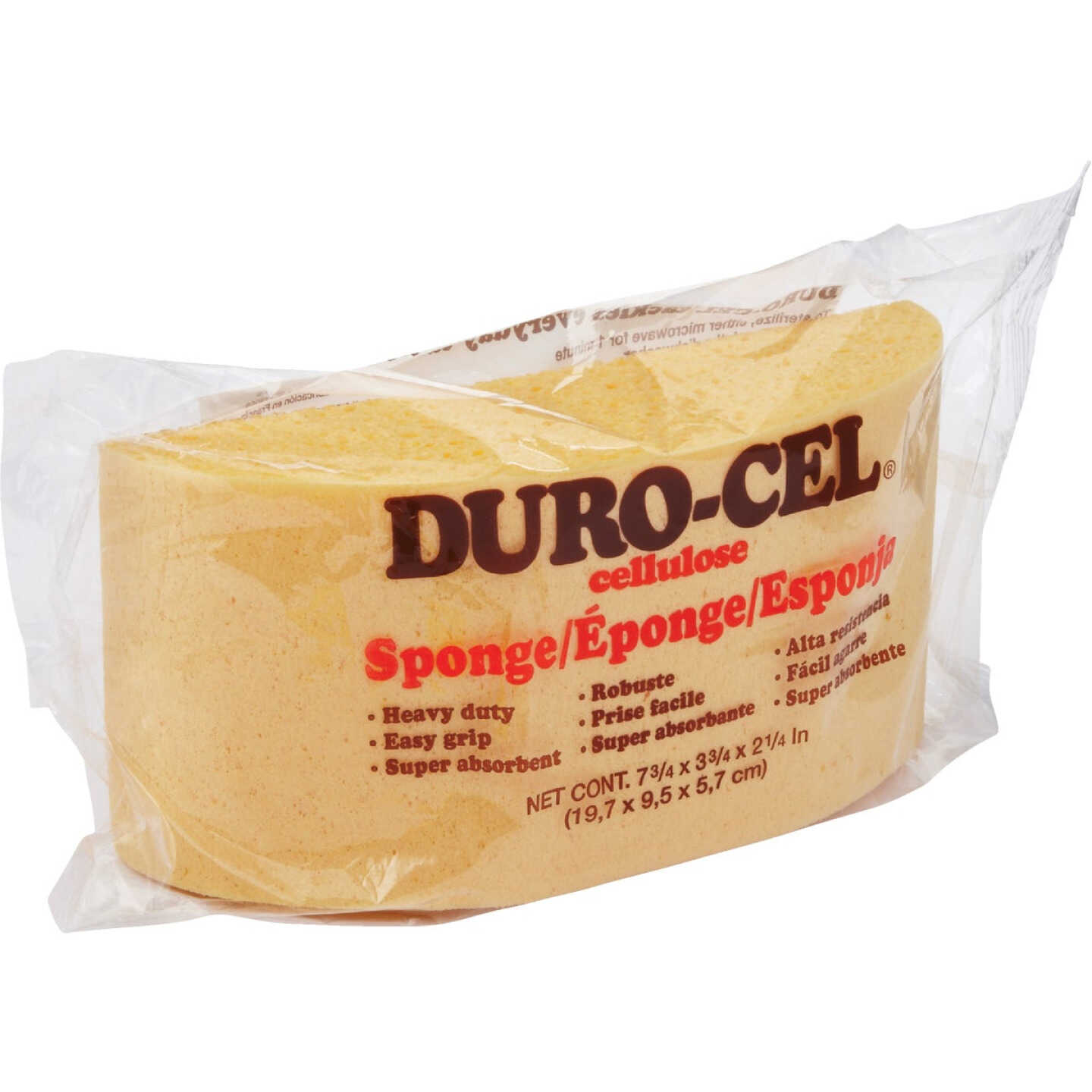 Duro-Cel 7.75 In. x 3.75 In. Yellow Turtle Back Cellulose Sponge Image 1