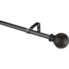 Kenney Woven Ball 90 In. To 130 In. 5/8 In. Single Brown Curtain Rod Image 1