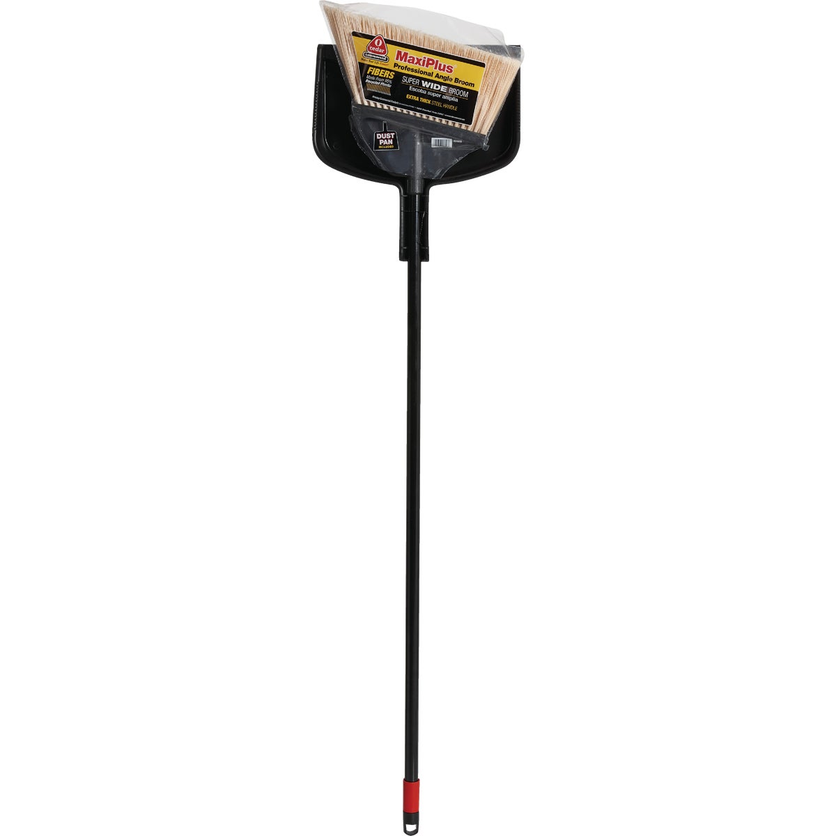 O-Cedar MaxiPlus 14 In. W. x 56 In. L. Steel Handle Angle Household Broom with Dustpan Image 2
