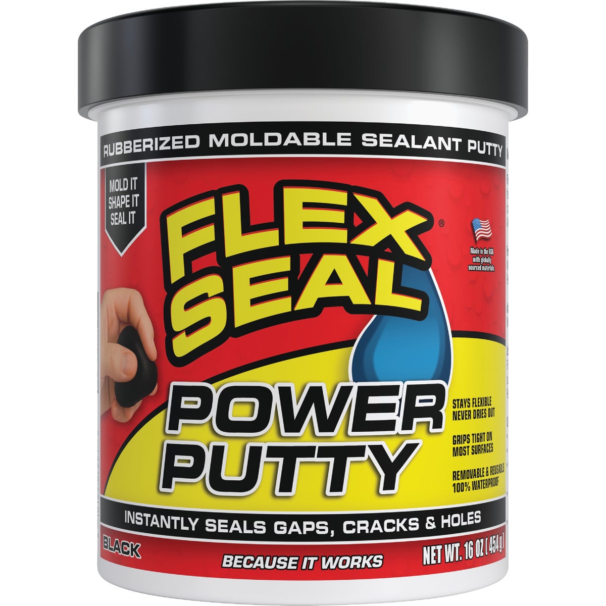 Flex Seal Power Putty 16 Oz. Black Multi-Purpose Adhesive