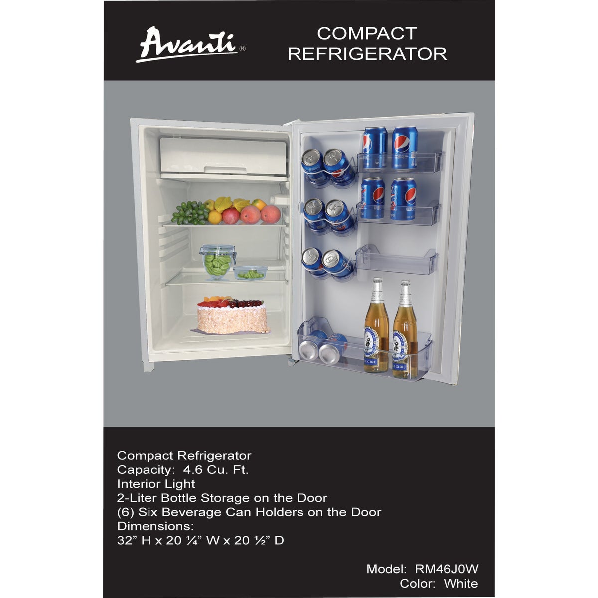 Avanti 4.4 Cu. Ft. White Counter High Refrigerator  with Separate Chiller Image 3