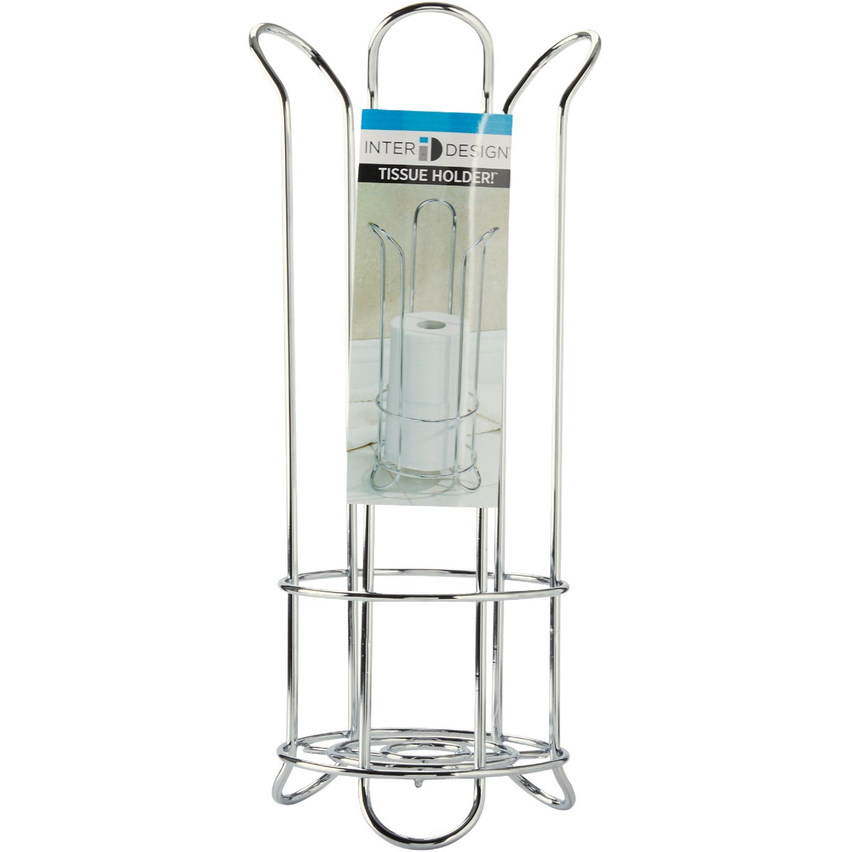 iDesign Forma Chrome Tulip Freestanding Toilet Paper Holder Image 3