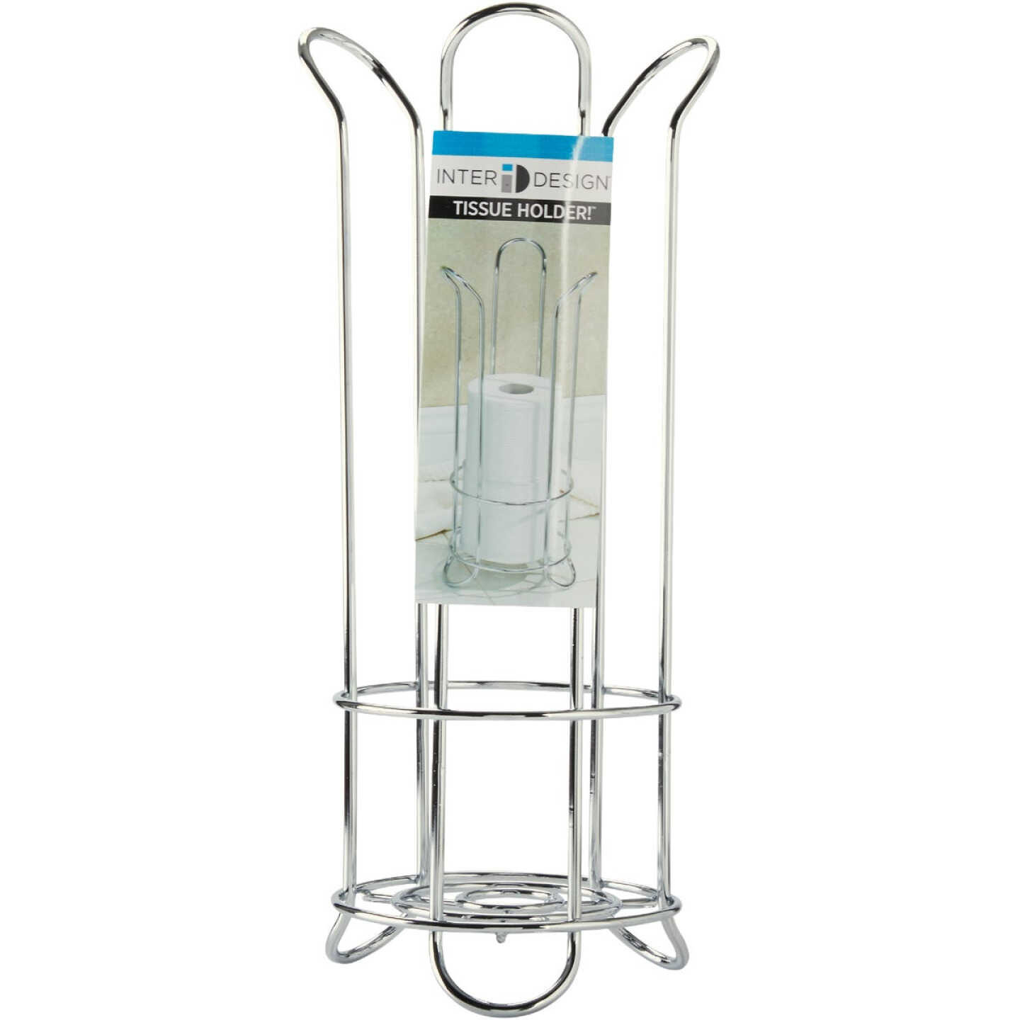 iDesign Forma Chrome Tulip Freestanding Toilet Paper Holder Image 3