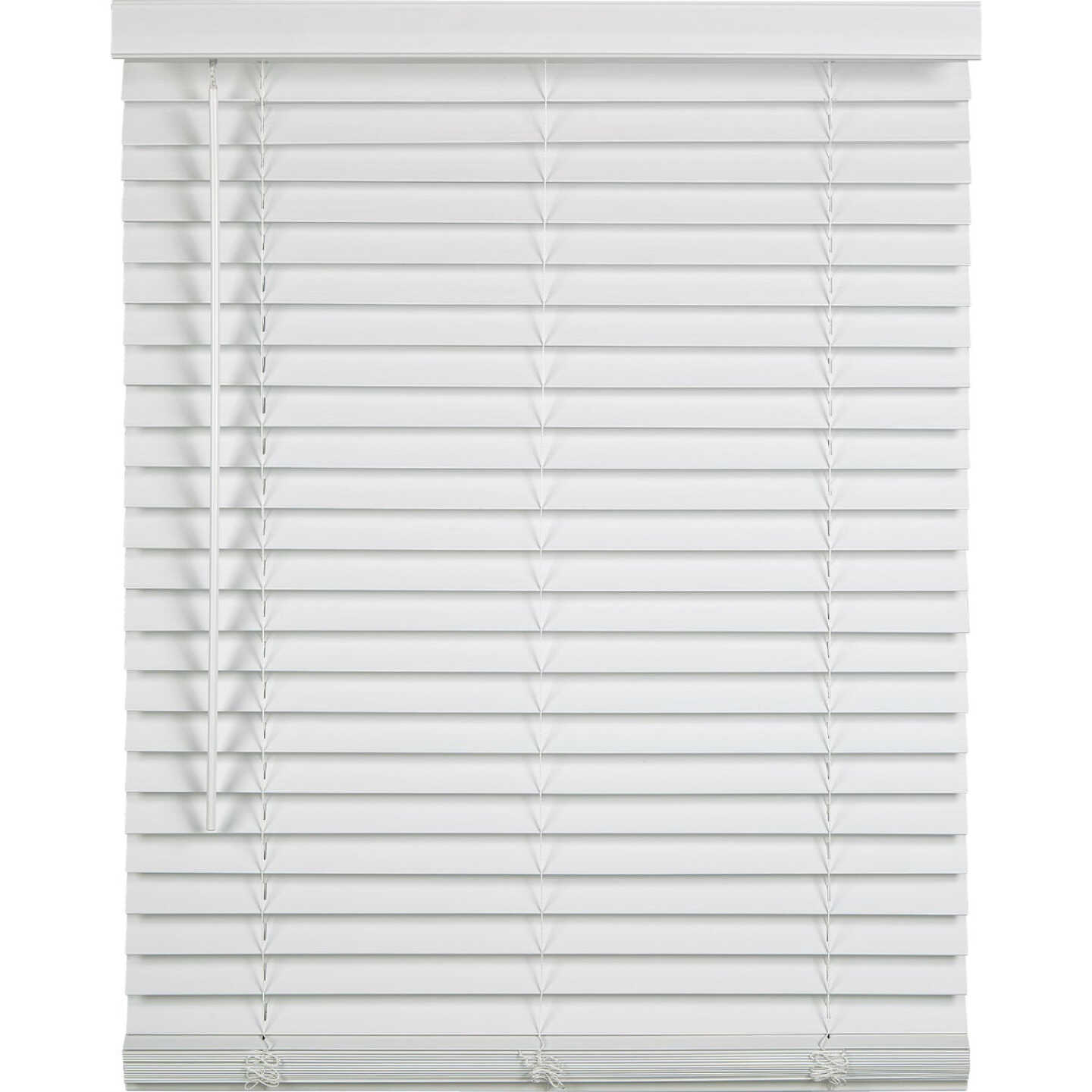 Home Impressions 32 In. x 64 In. x 2 In. White Faux Wood Cordless Blind Image 1