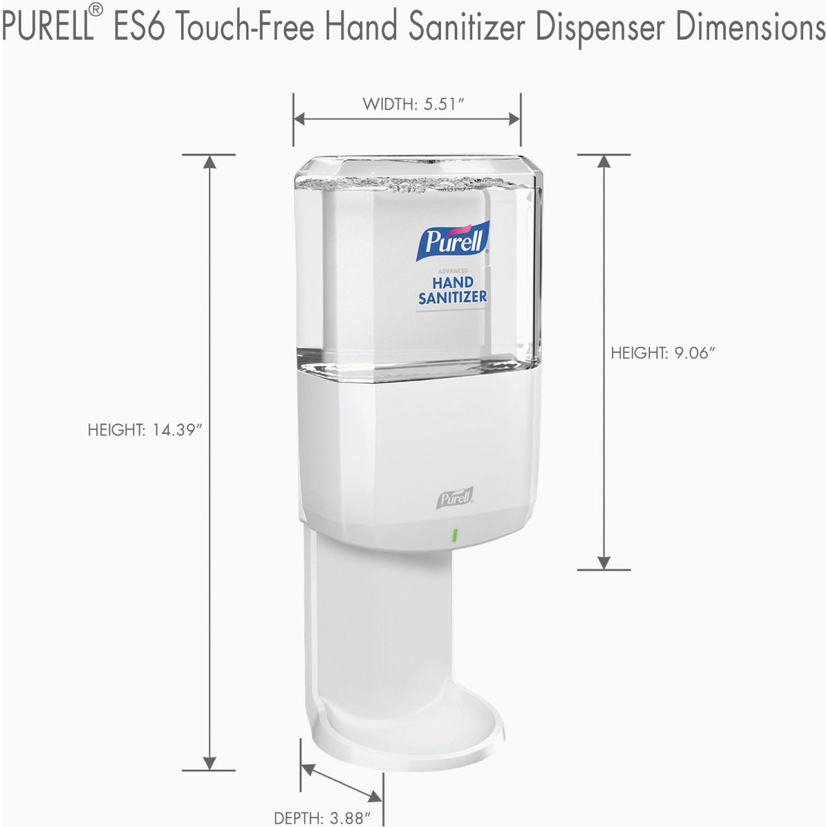 PURELL ES6 Automatic White 1200mL Hand Sanitizer Dispenser Image 2