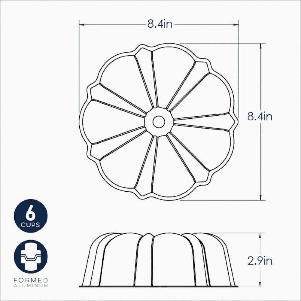 Nordic Ware 6-Cup Formed Non-Stick Bundt Cake Pan Image 2