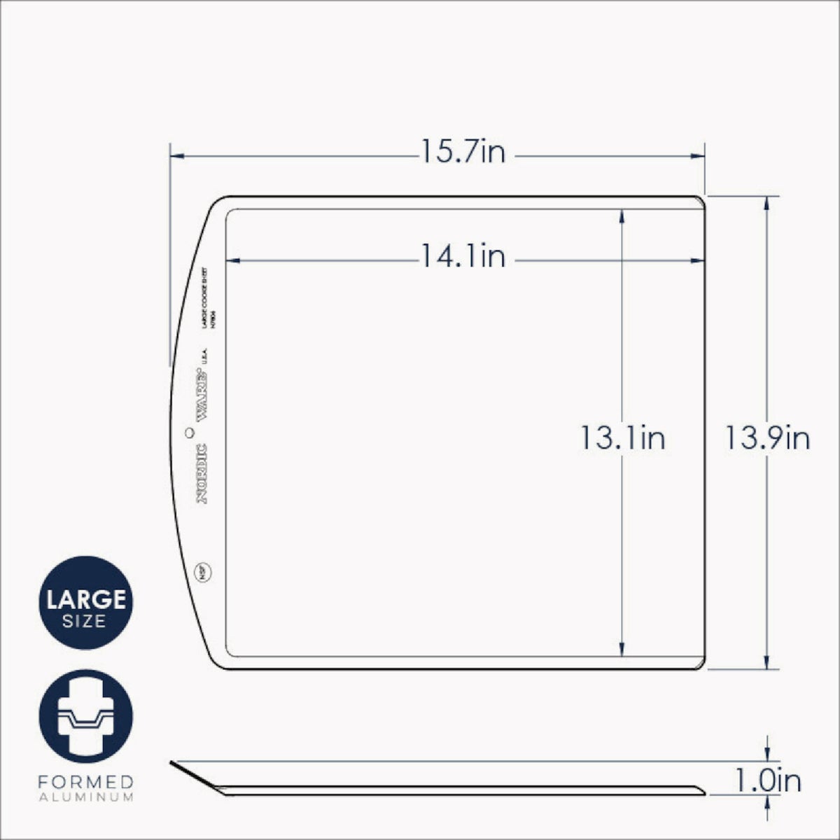 NordicWare Naturals 13 In. x 14 In. Classic Large Cookie Sheet Image 2