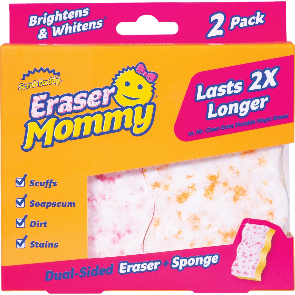 Scrub Daddy Eraser Mommy 10x with Scrubbing Germs (2-Pack)