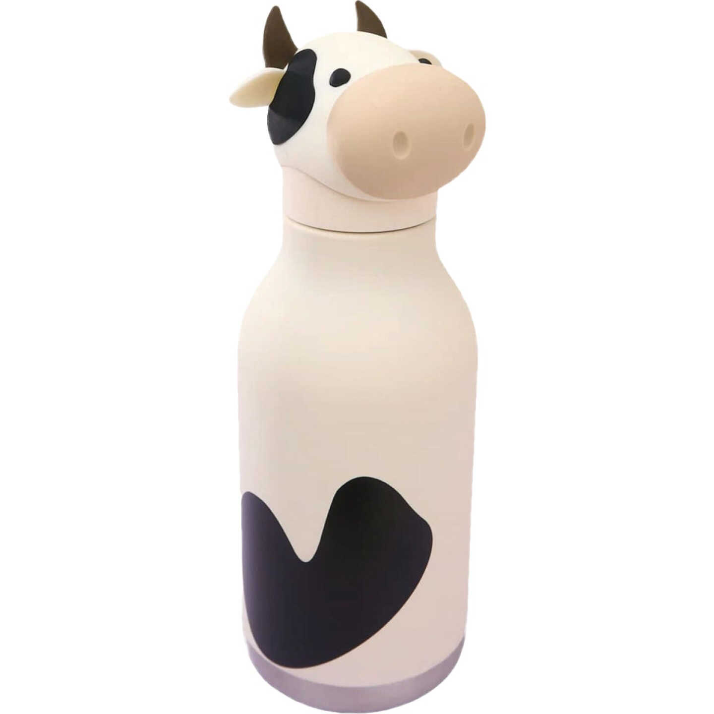 Ad-N-Art 16 Oz. Bestie Animal Insulated Water Bottle, Cow Image 1