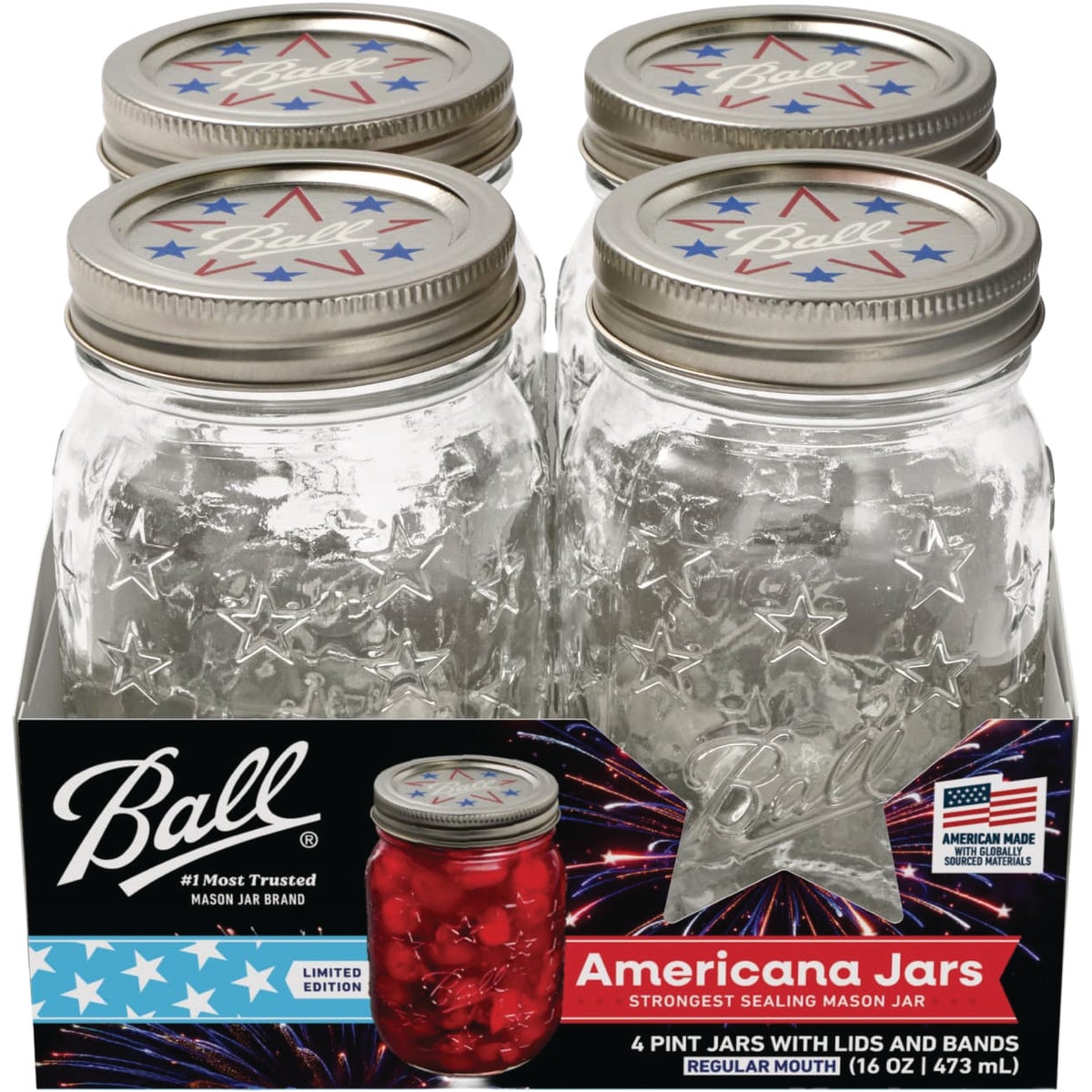 Ball 16 Oz. Limited Edition Americana Regular Mouth Pint Mason Jar (4-Pack) Image 7