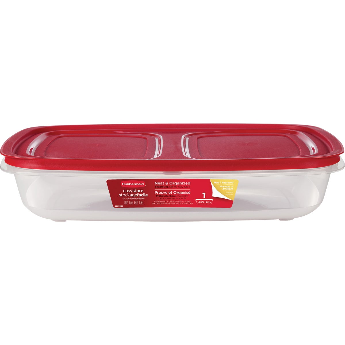 Rubbermaid EasyStore 28.8 C. Clear Rectangular Food Storage Container with Lid Image 2