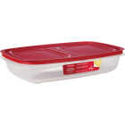 Rubbermaid EasyStore 28.8 C. Clear Rectangular Food Storage Container with Lid Image 3
