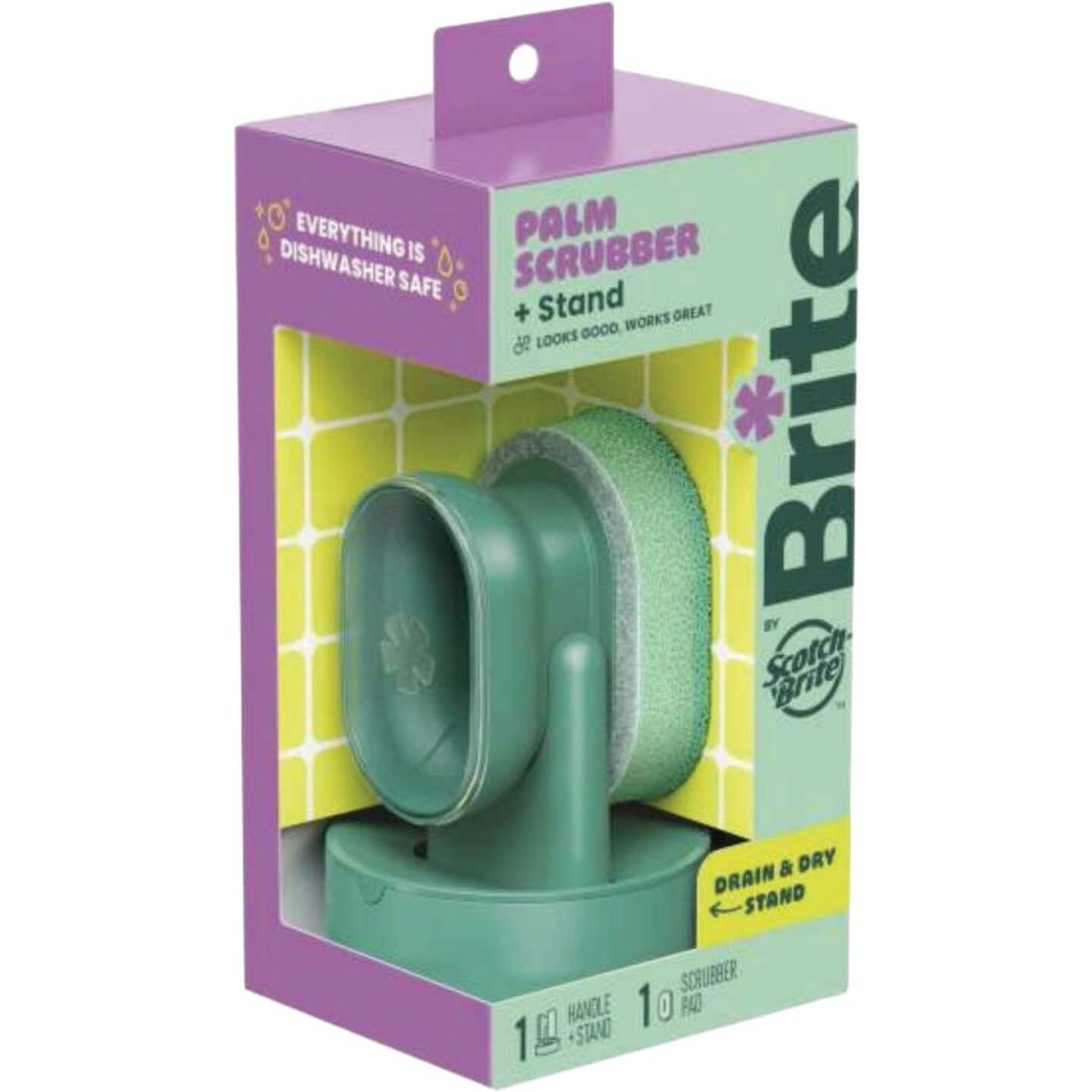 Brite by Scotch-Brite Palm Scrubber & Stand Image 1