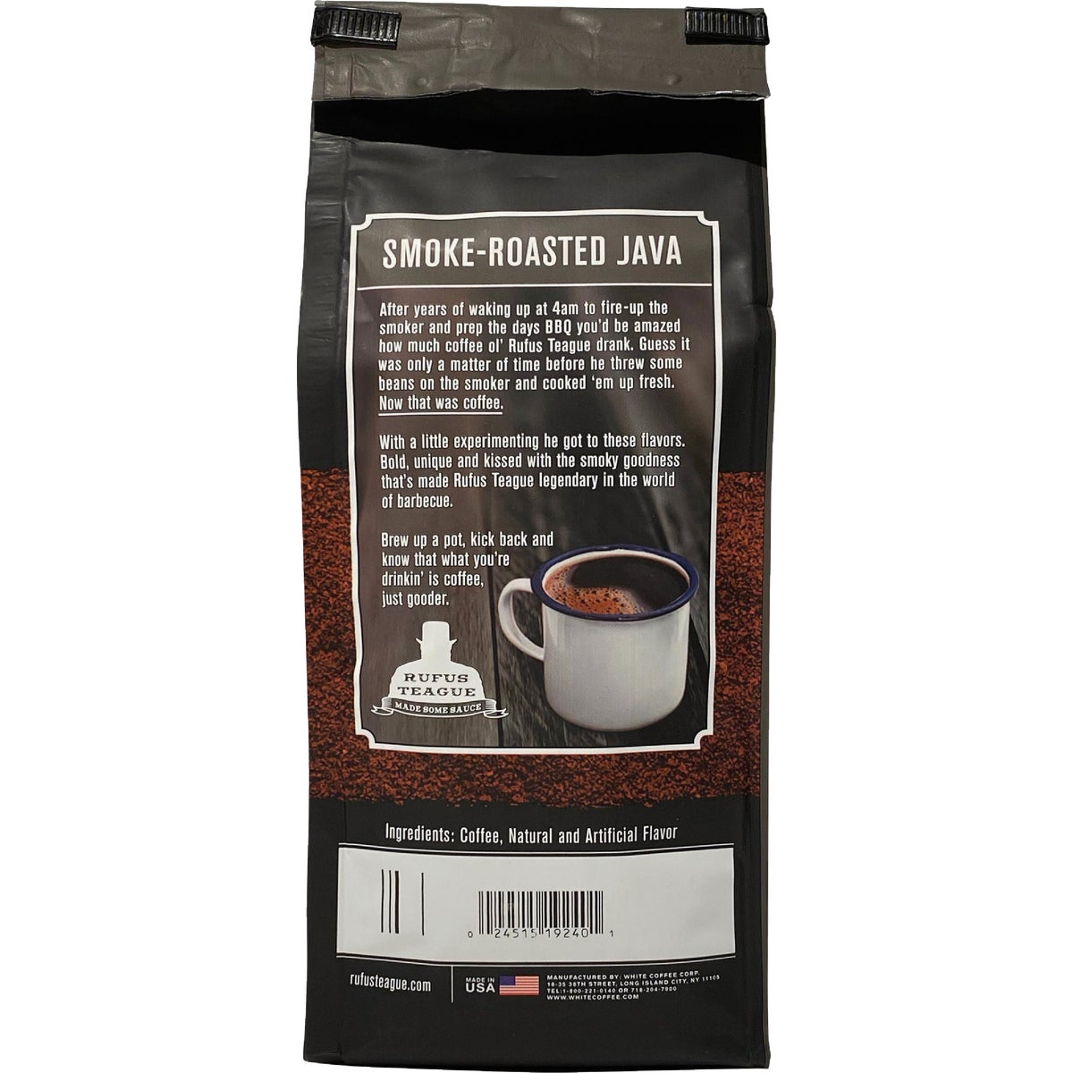 Rufus Teague 12 Oz. Smoke Roasted Coffee, Pitmaster Blend, Medium Grind Image 4