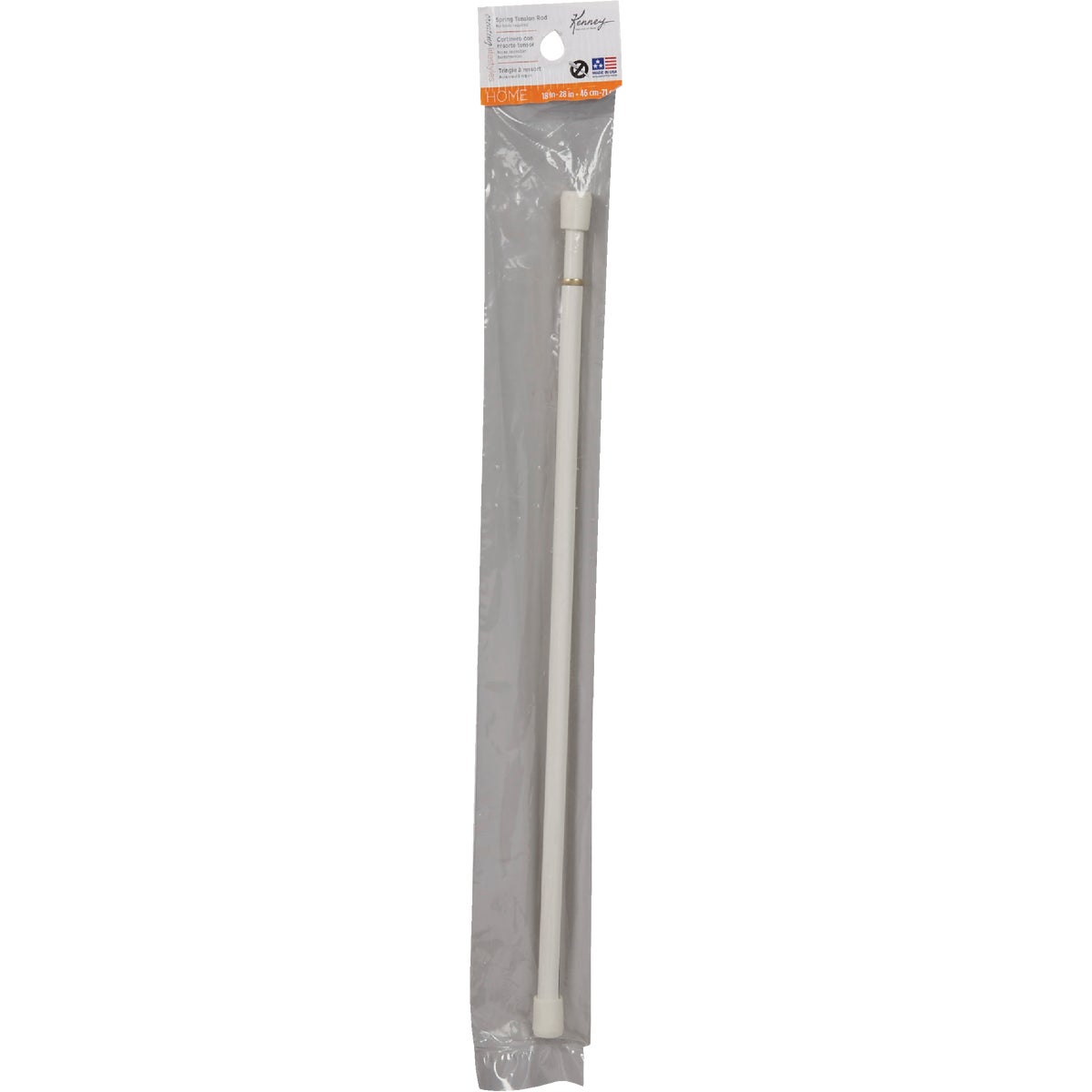 Kenney Strafford 18 In. To 28 In. 7/16 In. Spring Tension Rod, White Image 2