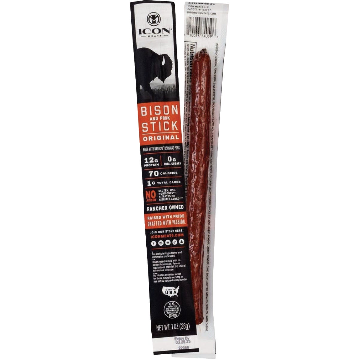 Icon 1 Oz. Original Bison Stick Jerky