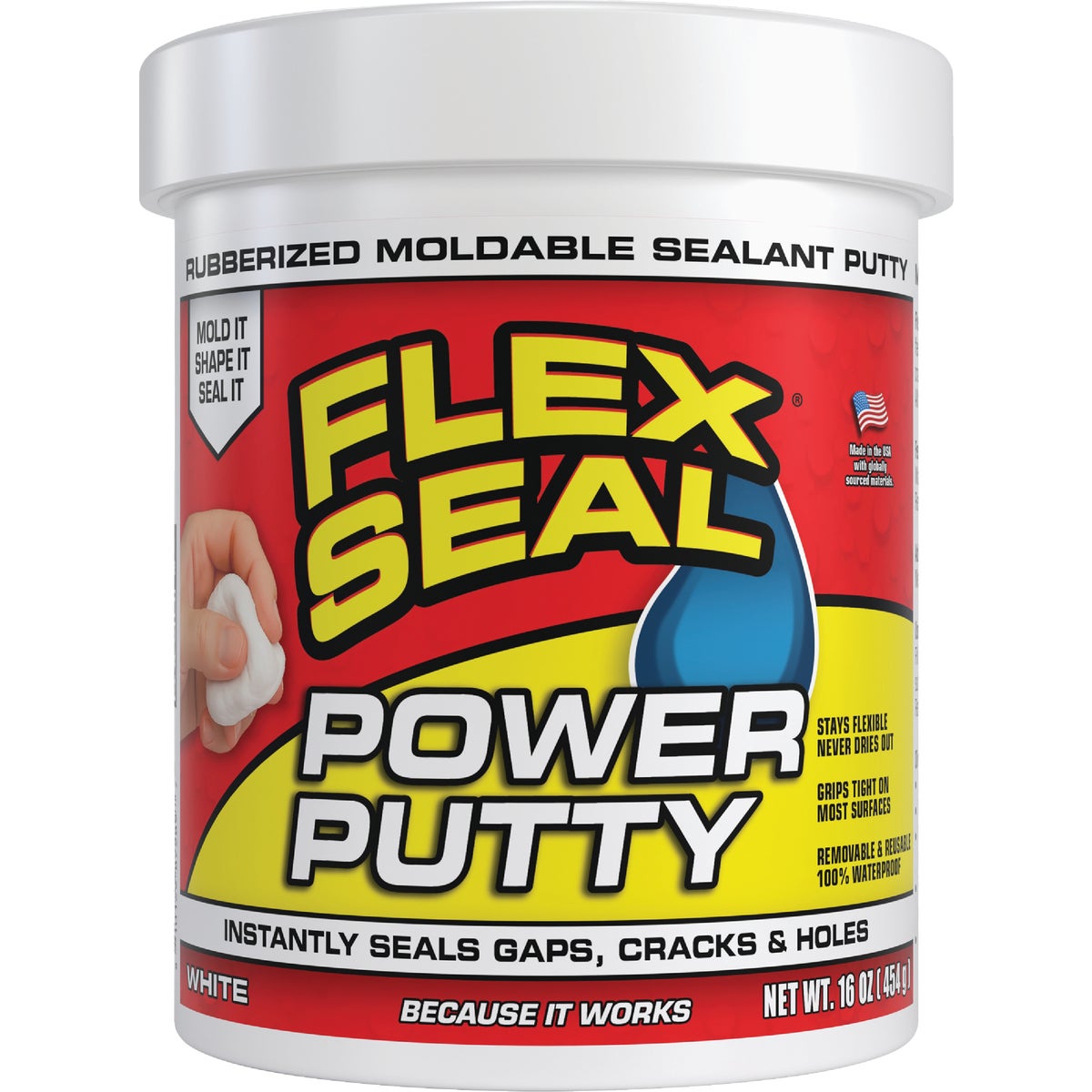 Flex Seal Power Putty 16 Oz. White Multi-Purpose Adhesive