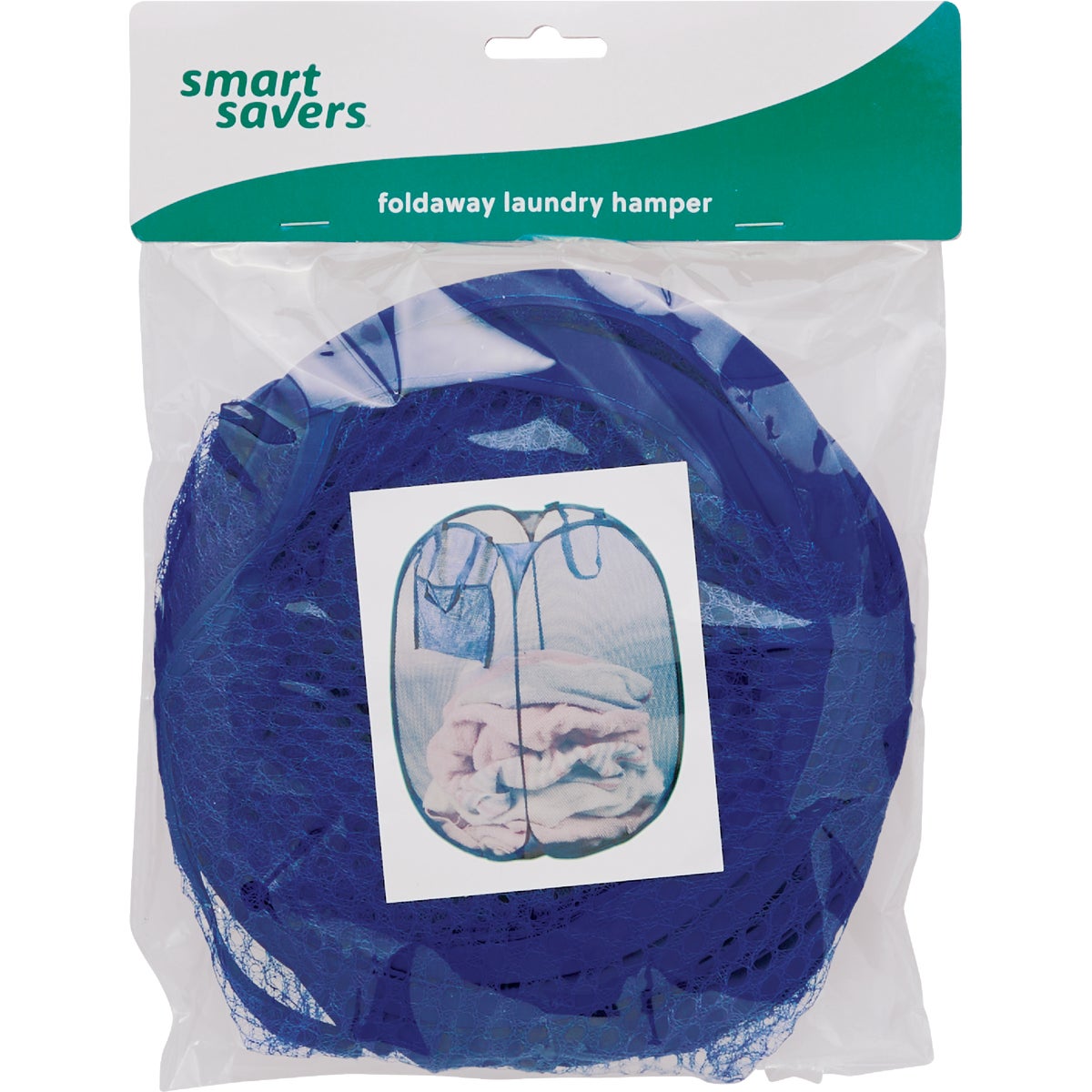 Smart Savers Blue 14 In. W. x 14 In. L. 23 In. D. Foldaway Clothes Hamper Tote