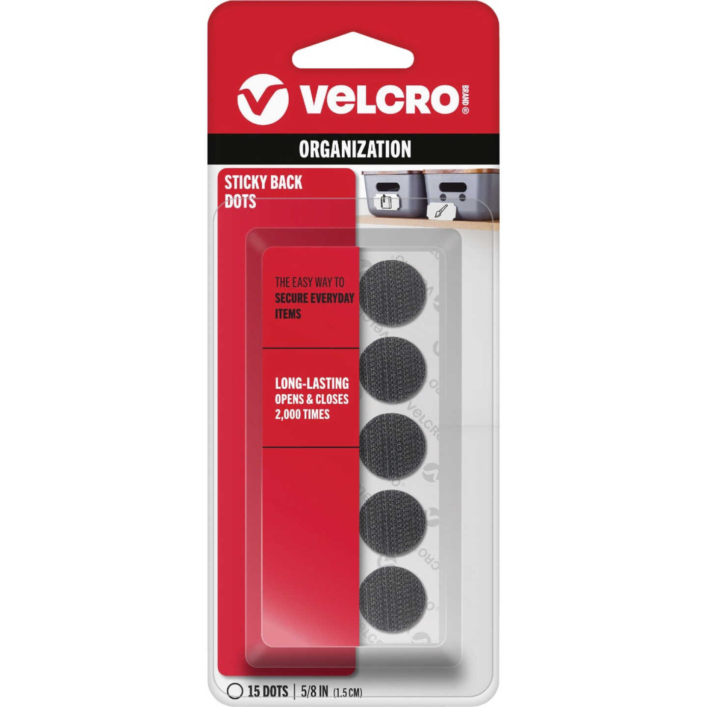 VELCRO Brand 5/8 In. Black Hook & Loop Discs (15-Count) Image 1