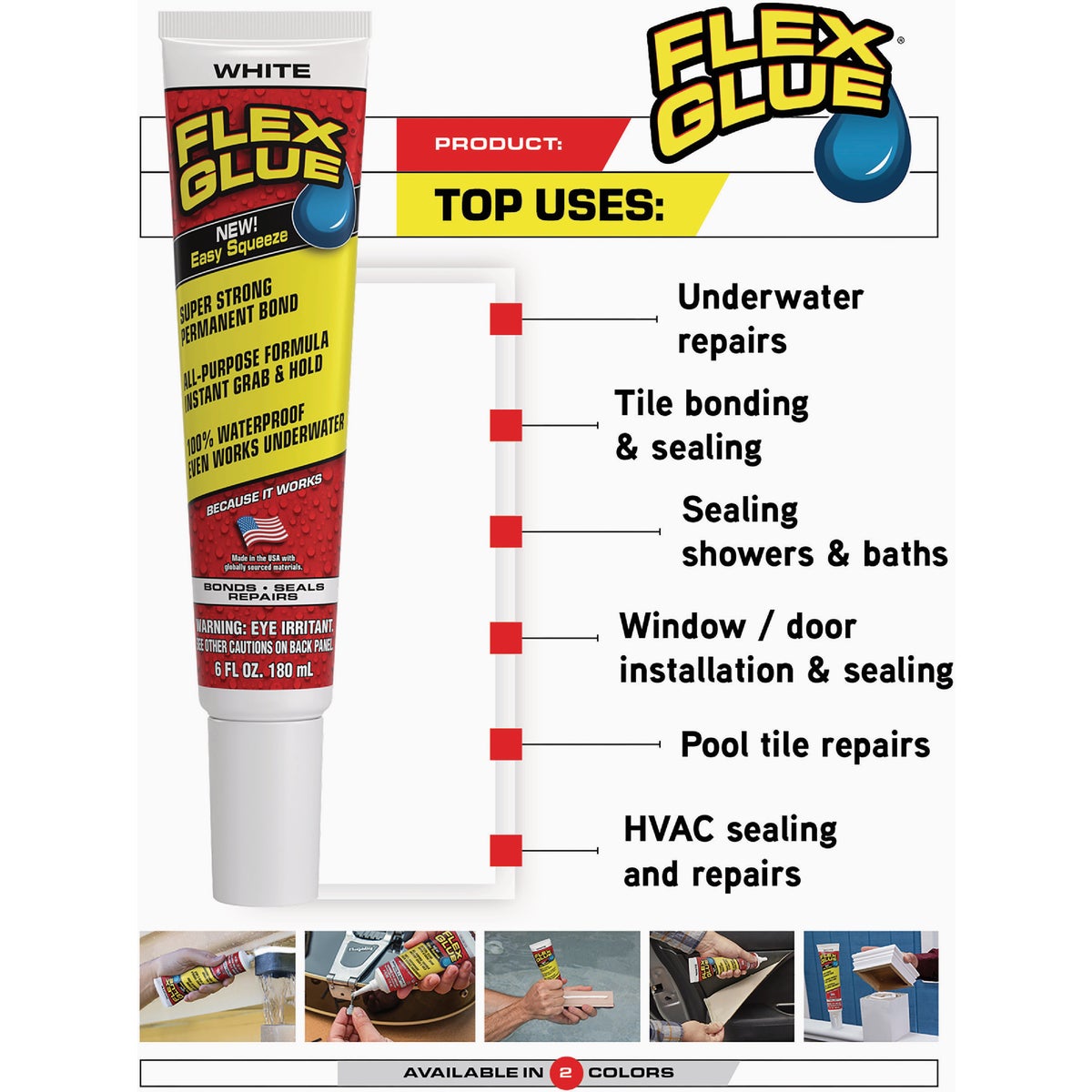 Flex Glue 4 Oz. White Multi-Purpose Adhesive Image 6
