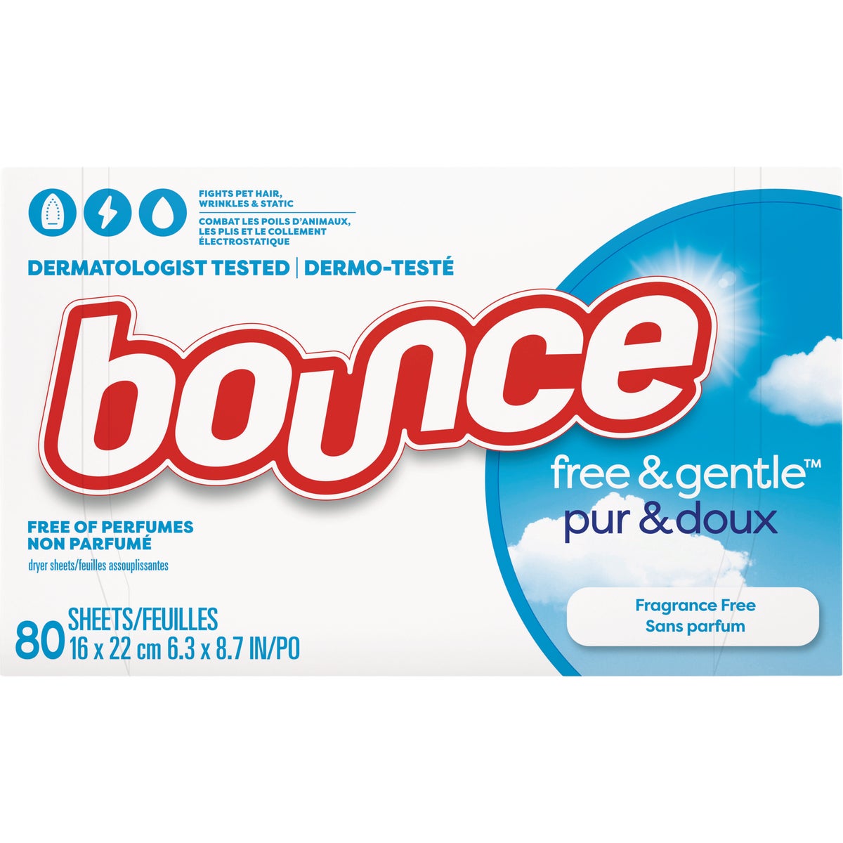 Bounce Fragrance Free Fabric Softener Dryer Sheets (80-Count)