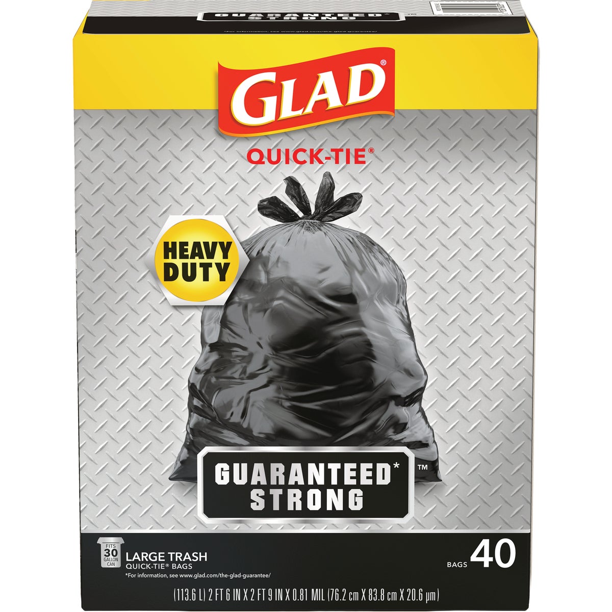 Glad Quick-Tie 30 Gal. Large Trash Bags (40-Count)