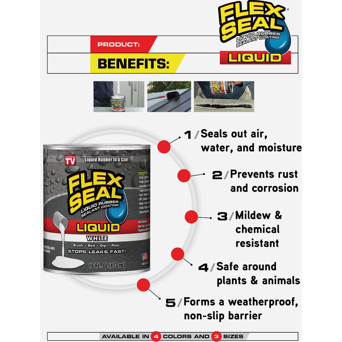FLEX SEAL 1 Pt. Liquid Rubber Sealant, Gray Image 5