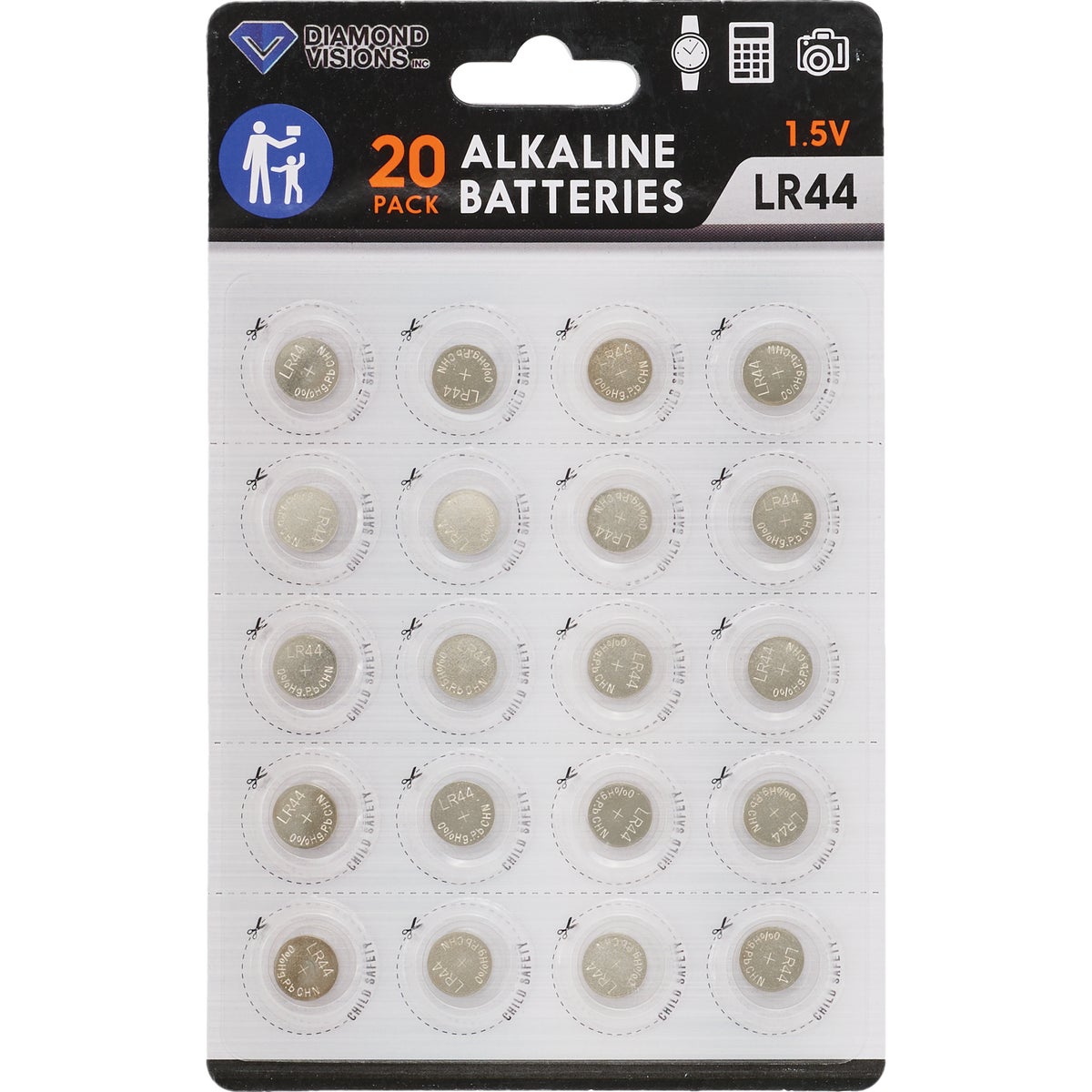 Diamond Visions LR44 Alkaline Battery (20-Pack) Image 2