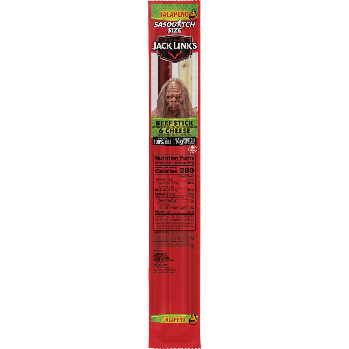 Jack Link's 2.45 Oz. XL Beef and Jalapeno Cheese Combo