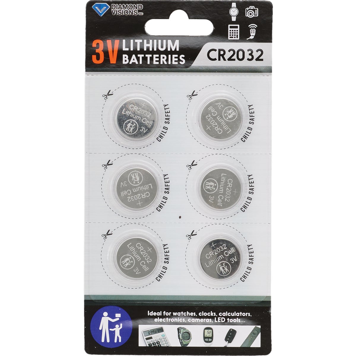 Diamond Visions CR2032 Lithium Coin Cell Battery (6-Pack) Image 2