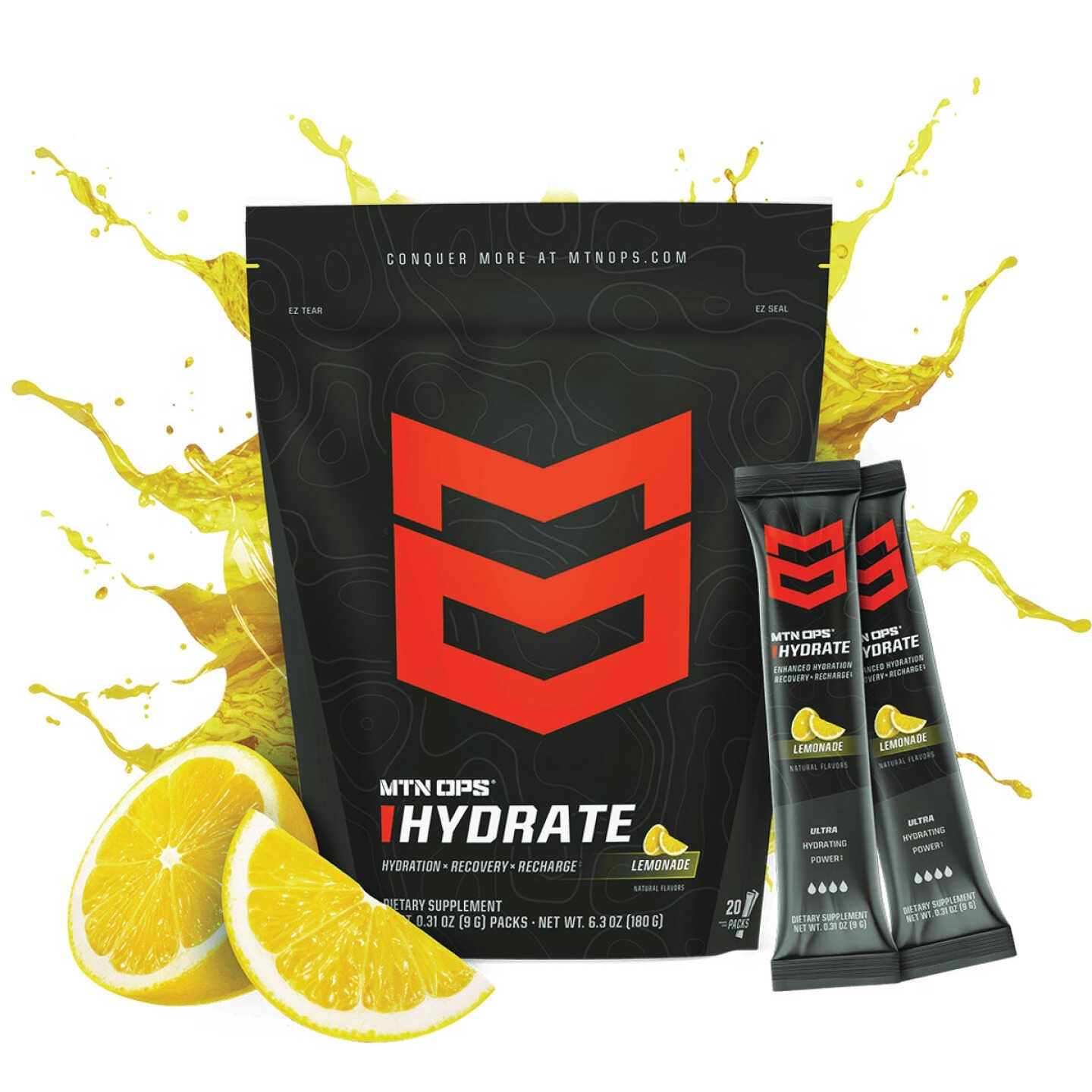 MTN OPS Hydrate Lemonade Trail Pack Drink Mix (20-Count) Image 1