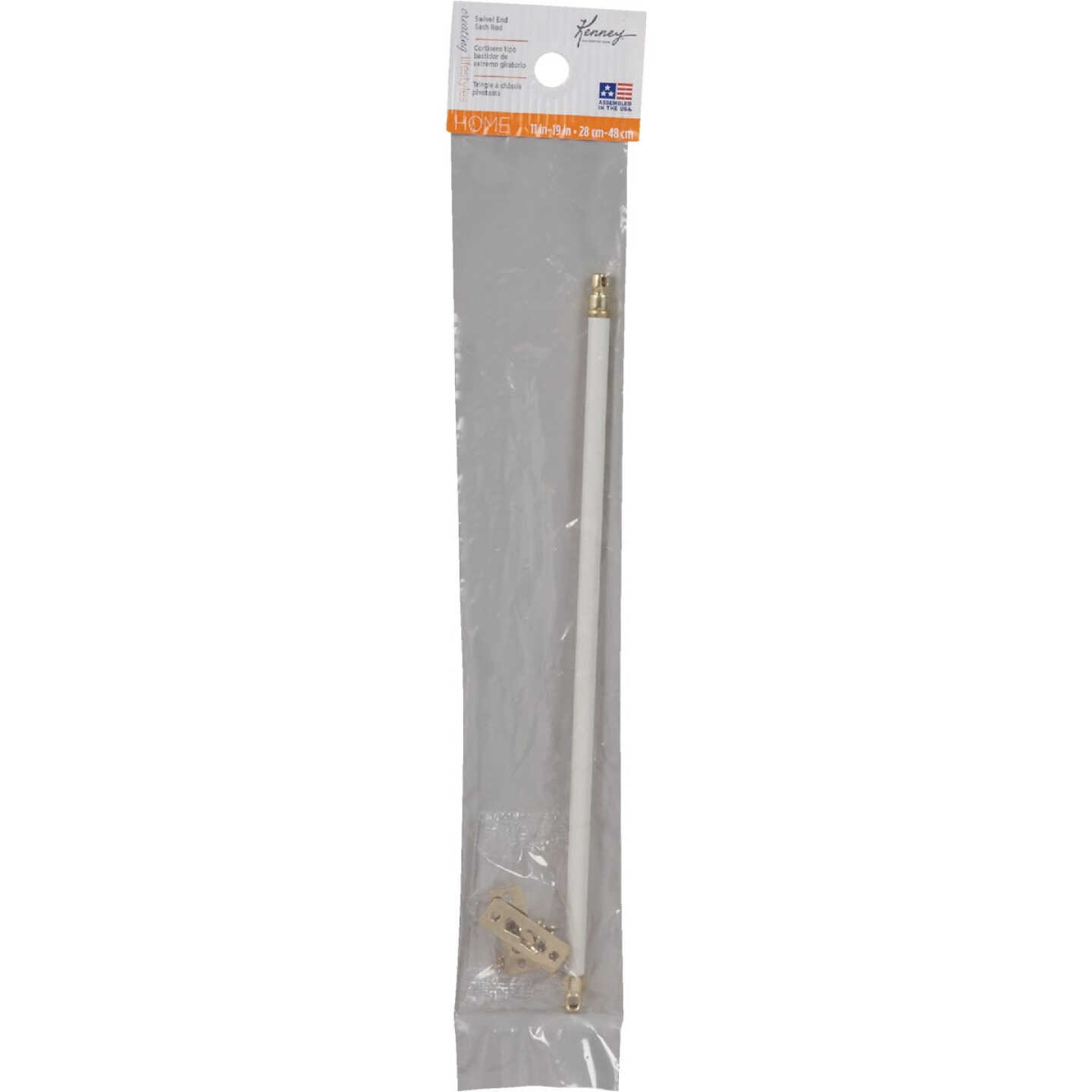 Kenney 11 In. To 19 In. 5/16 In. White Swivel Cafe Rod Image 2
