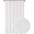 Zenna Home 70 In. x 72 In. Striped White Polyester Shower Curtain Liner Image 1