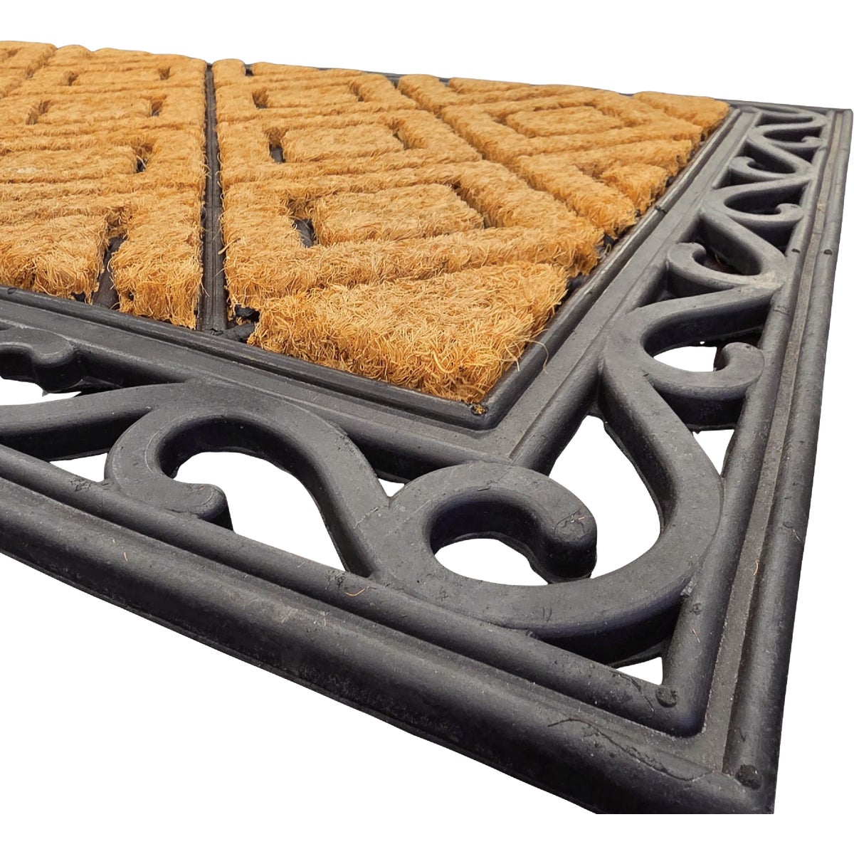 FanMats 24 In. x 36 In. Diamond Pattern Rubber Coir Door Mat Image 4