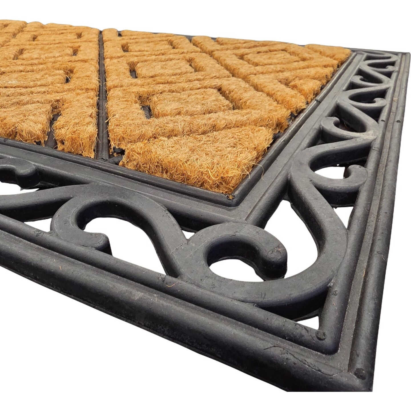 FanMats 24 In. x 36 In. Diamond Pattern Rubber Coir Door Mat Image 4