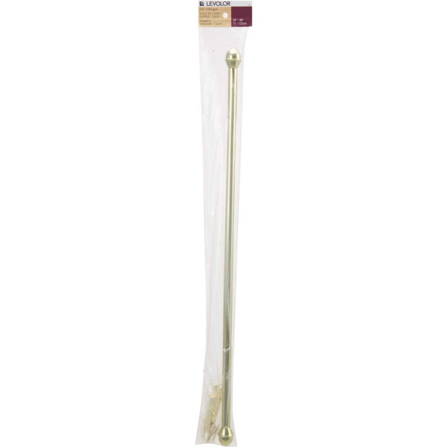 Levolor 28 In. To 48 In. 5/8 In. Brass Standard Cafe Rod Image 1
