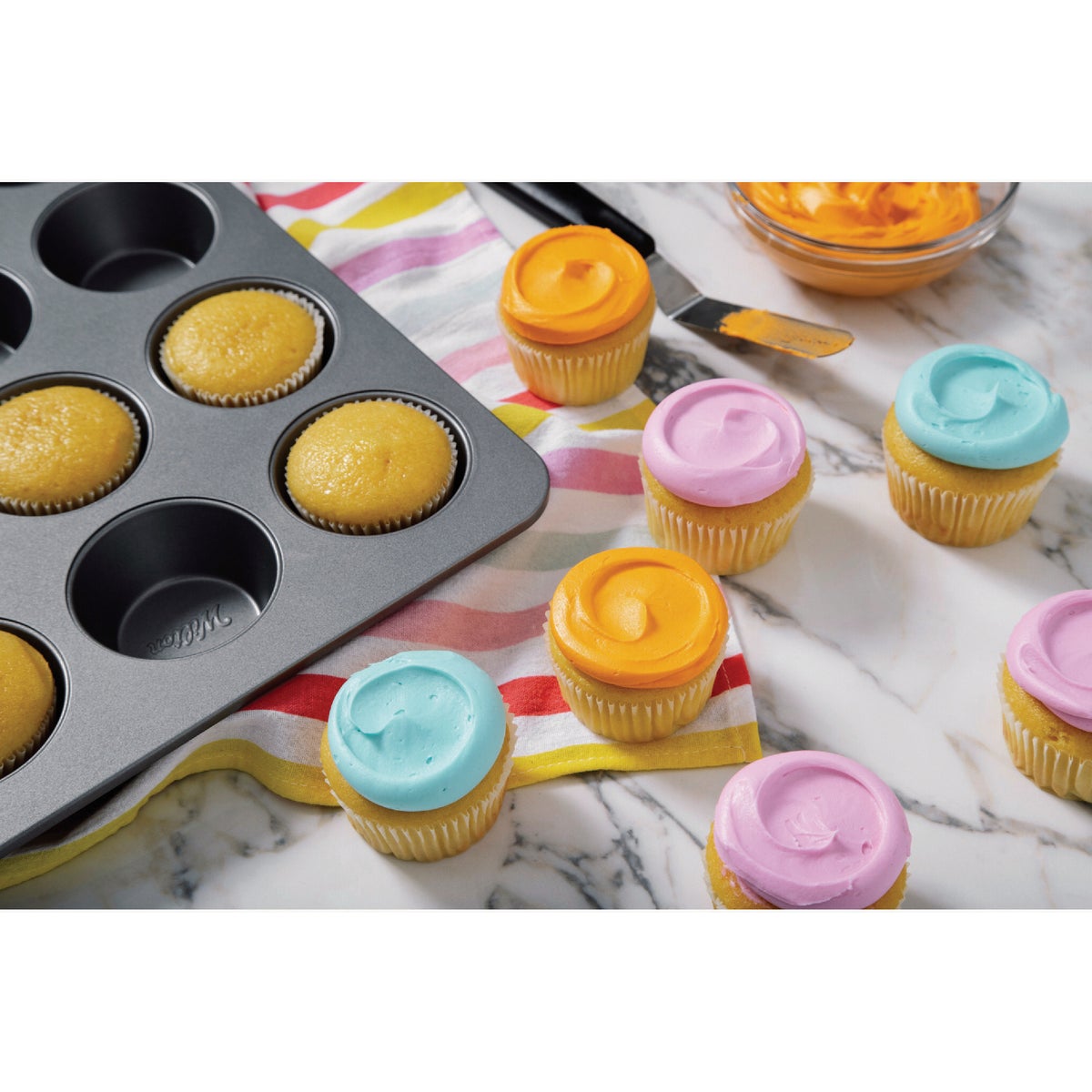Wilton Silver 12-Cup Nonstick Muffin Pan Image 1