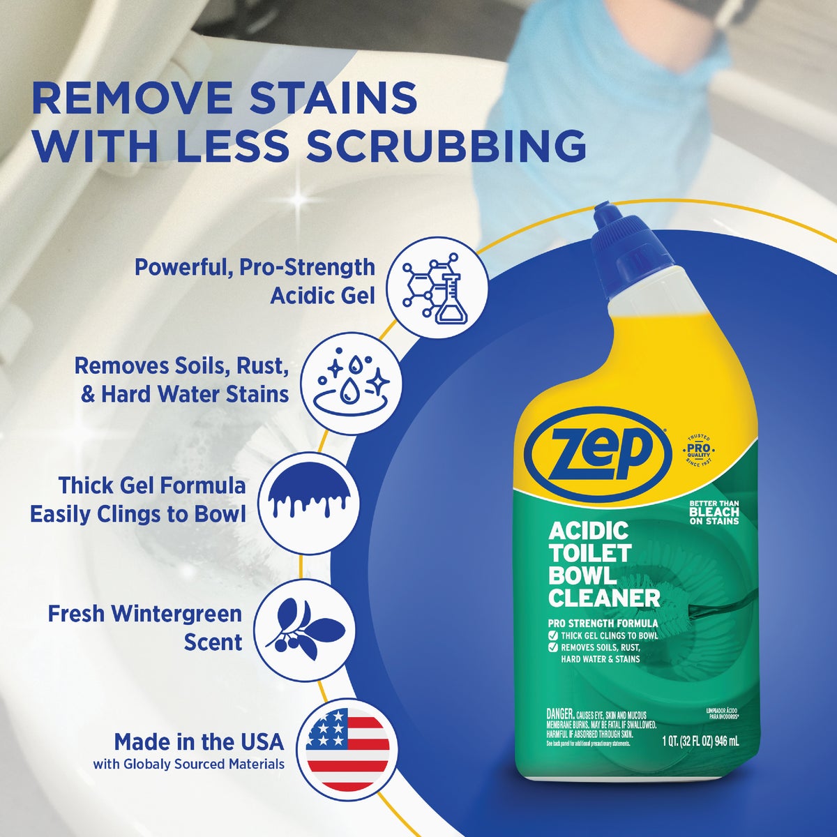 Zep 32 Oz. Acidic Gel Toilet Bowl Cleaner Image 3