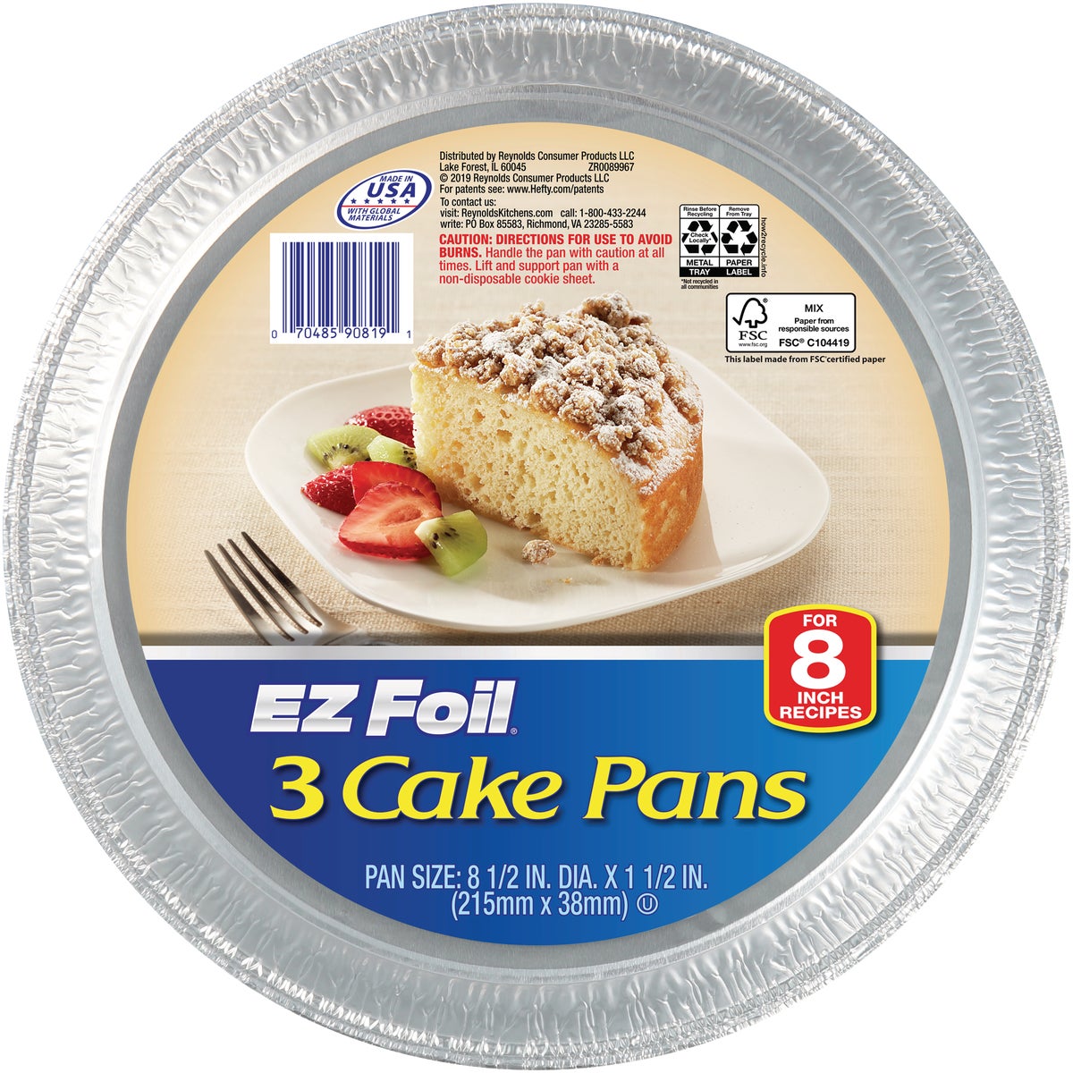 EZ Foil 8 In. Round Cake Pan (3-Count) Image 1