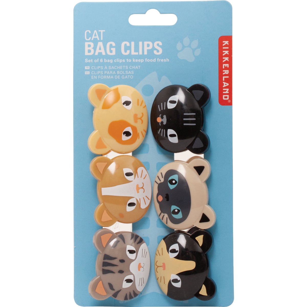 Kikkerland 1 In. x 4 In. Cat Bag Clip (6-Pack) Image 2